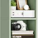 FOTOSOK 8-Tier Media Tower Rack, 11.6 X 9.3 X 70.9 Inches CD DVD Slim Storage Cabinet with Adjustable Shelves, Tall Narrow Bookcase Display Bookshelf for Home Office, Green