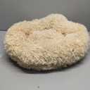 JOLLYVOGUE Calming Small Dog & Cat Bed for Indoor Cats - 20 inches Washable Donut Bed for Kittens & Puppies, Anti-Anxiety Round Fluffy Plush Pet Beds (Fits up to 15 lbs, Off White)