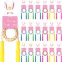 24 Set Easter Basket Stuffers, Jump Ropes with Bunny Gift Cards, Easter Party Favors Colorful Durable Nylon Skipping Ropes for Party Gifts Egg Hunt Game Rewards Spring Outdoor Play