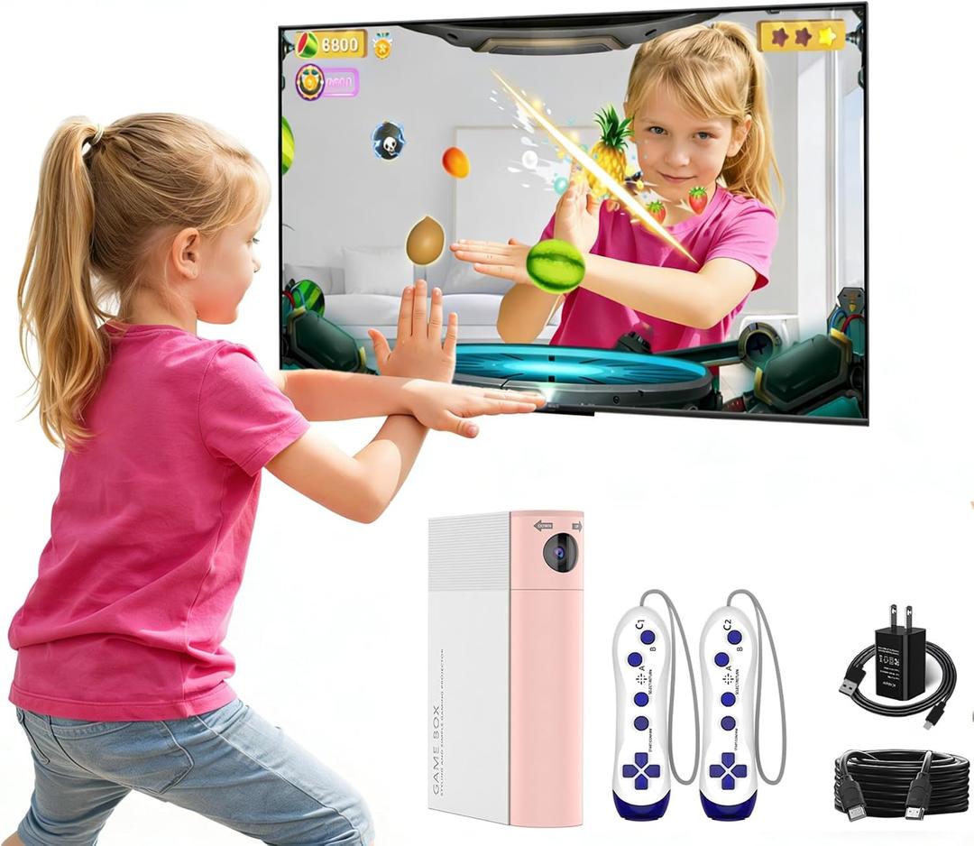 AR Motion Game Console for Kids: Plug and Play TV Video Game System for Indoor Physical Play Interactive Family Fun Game Nights Parties Playtime - Great Gift for Boys Girls