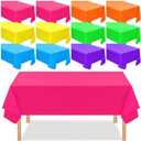 Peryiter 12 Pack Assorted Neon Color Plastic Tablecloth Disposable Rectangle Tropical Colored Table Cover Neon Party Supplies Birthday Wedding Picnic Home Decoration(54 x 108 Inch,Fresh Color)