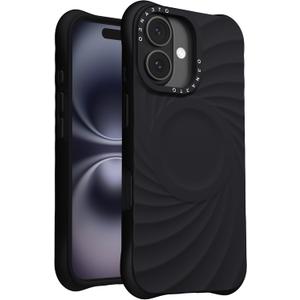 ORNARTO Vortuxe for iPhone 16 Case 6.1" | 2X MIL-STD Drop Protection | Compatible with MagSafe | Sleek Aesthetic Liquid Silicone Phone Cover - Black