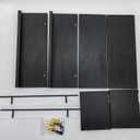 Fixwal Floating Shelves with Cube Shelf Black Modern Bathroom Shelves with Metal Rail, Over Toilet Shelf for Bathroom Pictures Wall Decor in Bathroom, Bedroom, Living Room, Kitchen