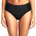 Amazon.com: Tempt Me Women Black Bikini Bottoms Mid Waist Ruched Bathing Suit Swimsuit Full Coverage Swim Bottom XL : Clothing, Shoes & Jewelry