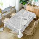 70x140inches Vintage Newspaper Tablecloth Black White Newspaper Printed Rectangular Table Cover Washable Wrinkle Free Polyester Fabric Table Cloth for Dining Room Kitchen Cafe Patio Home Decor