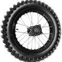 90/100 14" Rear Wheel Tire and Rim Inner Tube with 15mm Bearing Assembly Fit For 110-125cc Dirt Pit Bikes, (3.5-14) 1.85x14, Black (15MM)