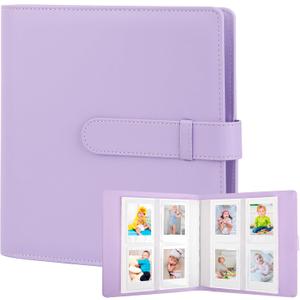 256 Pockets Photo Album for Fujifilm Instax Mini Camera, Polaroid Camera, Leather Cover, Photo Album for Instax Mini 12 11 9 40 90 8 7 Evo LiPlay Instant Camera, 2x3 Photo Albums for Christmas, Purple