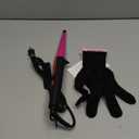 Hair Curling Wand, 0.5-1Inch Tapered Curling Iron, Professional Ceramic Hair Curler Wand with Heat-Resistant Glove, Dual Voltage (Rose Gold) (Magenta)