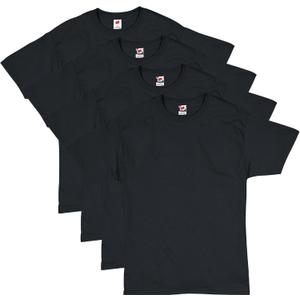 Hanes Men's Short Sleeve T-Shirt Pack, Big & Tall, Crewneck Cotton T-Shirts for Men, Value Packs (3X-Large, Black - 4 Pack)