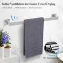 TURS Bathroom Hardware Set Brushed Nickel 4-Piece Towel Bar Set Include 24 Inch Towel Bar Towel Ring Towel Hook Toilet Paper Holder with Shelf Wall Mounted.