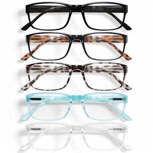 Gaoye Professional Reading Glasses for All Day - Computer Readers with Blue Light Protection - 5 Pack +3.5