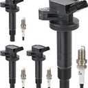 UF247 Ignition Coil & 4503 Double Iridium Spark Plug for 1999-2008 Toyota Corolla Matrix Celica MR2 Spyder/Chevy Prizm/Pontiac Vibe l4 1.8L Replaces# UF315 C1249 1ZZFE 9091902239 702526