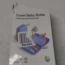 Travel Bottle Cleaner kit, 7in1 Baby Toddler Travel Essential Silicone Bottle Brush Set, Nipple, Drying Rack, Straw, & Breast Pump Cleaning, Soap Dispenser & Organizer Case, Gift for Mom (Orange)