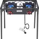 Vivicreate Low Pressure Propane Gas Outdoor Camping BBQ Grill Stove Burner Estufas de Gas para Cocinar Afuera Es gas propano Regulator automatic ignition, 28"L x 20"W x 28"H