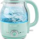 Elite Gourmet EKT1220M 1.2L Electric BPA-Free 1200W Glass Kettle, Temperature Dial Keep Warm Function, Cordless 360 Base, Blue LED Interior, Auto Shut-Off Function  Quick Boil, Mint