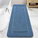 LOCHAS Bathroom Rugs, 24" x 60" Long Bath Rug, Non Slip Washable Bathroom Runner Rug Soft Absorbent Bath Mat for Shower, Shaggy Plush Luxury Large Bath Rug, Blue