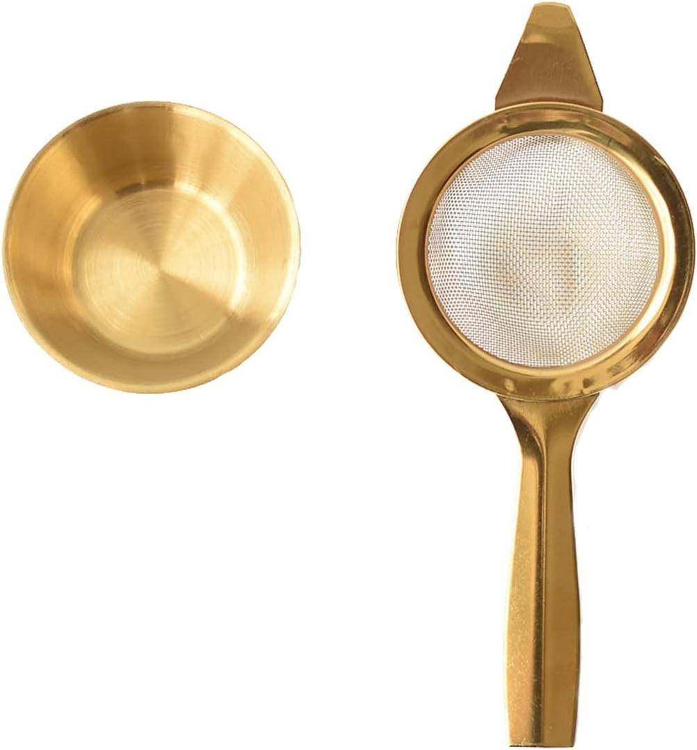 2.2" Mini Matcha Sifter, 30 Fine Mesh T304 Stainless Steel, Tea Strainer, Cocktail Strainer with Base (Gold)
Amazon's Choice