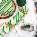 MAYPLUSS Christmas Diagonal Stripe Gift Wrapping Paper - 17 Inch X 33 Feet - Classic Green and Luxury Gold Foil Crafty Stripe Gift Wrap for Holiday Wedding, Birthday Party Showers and Scrapbooking