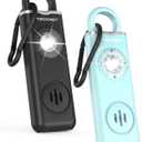 TECKNET Rechargeable Personal Safety Alarm for Women, 2-Pack 130dB Personal Alarm with SOS Strobe Light, Low Battery Notice, Keychain Alarms Loud Siren for Girls Kids Elderly (1 Black & 1 Blue)