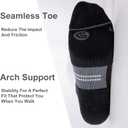 CS CELERSPORT Men's Ankle Running Socks with Cushion Low Cut Athletic Tab Socks for Men Women 6 Pack (Medium, Black + Grey)