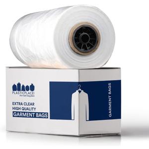 Plasticplace 0.65 Mil Garment Dry Cleaners Plastic Pants Bag, 21 x 7 x 30, Clear, 577 Count