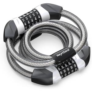 Electric Scooter Lock, Bike Lock with 5-Digit Combination, 12MM Dual Cable Locks, Security 41.3 inch Feet Bicycle Lock Anti Theft for Scooter, Bicycle, E-Bike, Electric Scooter Accessories