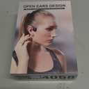 Bone Conduction Headphones Bluetooth - Open-Ear Earbuds, Wireless Headset with Mic, Titanium Lightweight Sweat Resistant for Workout Running Hiking Driving Bicycling (Red)