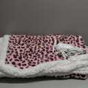 Electric Heated Blanket Throw Size 50"x60" with 9 Heating Levels & 1-10 Hs auto Off, Heating Throw Double Sided Sherpa, Energy Efficient, Machine Washable, Leopard Print Pink & Purple