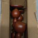 NUPTIO Candlestick Holders for Home Decor: Set of 3 Wood Taper Candle Holders for Thanksgiving Table Centerpieces - Mid Century Modern Caramel (Warm Walnut)