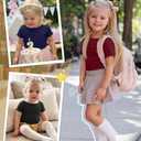 Mumucove 3 Pack Toddler Girls' Short Sleeve Tops, 3-Color, 5T