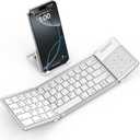 SODI Foldable Keyboard with Touchpad, Portable Wireless Keyboard for Mac with Stand Holder and PU Leather Cover, Rechargeable Pocket Folding Key Board for iPad, iPhone, Mac iOS Tablets & Laptop