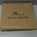 Homecor Silverware Organizer - Expandable Large Kitchen Drawer Organizer Utensil Organizer with 2 Removable Knife Blocks, 22"x 19"Cutlery Tray Drawer Dividers for Kitchen Flatware(6-9 Slots) (Black)