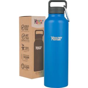 Healthy Human Stainless Steel Water Bottle | Double Walled Vacuum Insulated Water Thermos for Adults | Eco-Friendly Travel Bottles with Leak Proof Lid (Bahama, 40 oz / 1183 ML)