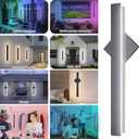 LZHOME 2-Packs Outdoor RGB Dimmable Wall Light: 28W Modern Wall Sconce Fixture Rectangular Black LED Wall Lamp - 23.5 Inches - IP65 Waterproof Anti Rust Wall Light for House Courtyard Balcony Porch, 23.5*1.6*7.2in