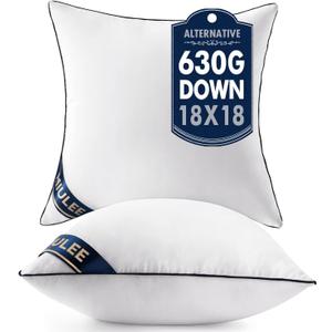 MIULEE 18x18 Pillow Inserts Set of 2 Throw Pillows 18 Inch Premium Down Alternative Pillow Inserts Decorative Pillow Stuffer for Sofa, Couch (18x18 inch, Set of 2)