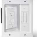 Recessed TV Outlet Box, Dual Outlet Power Cable Management Outlets in Wall Media Box, Low Voltage Wires Hider Kit Electrical Accessories for Saving Home Theater & Office Space