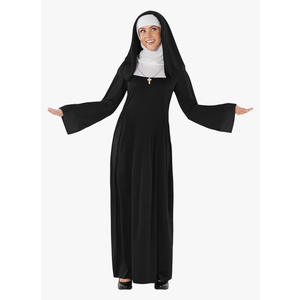 fun shack Nun Costume for Women - Deluxe Religious Outfit with Headpiece, Cross Necklace, Size M