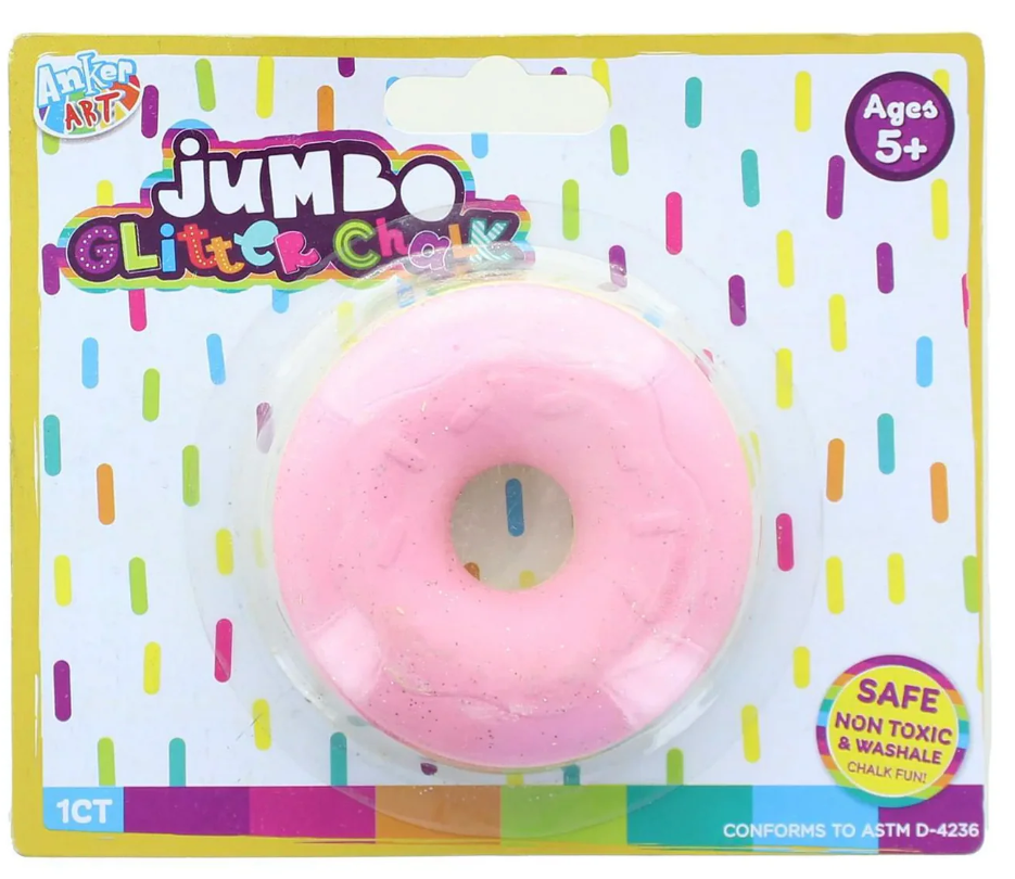 Jumbo Shaped Glitter Sidewalk Chalk 6 Pack