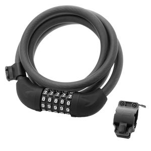 ROCKBROS 5-Digit 4 Feet Long Bike Lock Cable Combination with Mounting Bracket Resettable Password Weatherproof Anti-Theft Cable Lock for Bicycle Motorcycle Electric Scooter Gate Fence