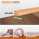 Flexible Quarter Round Molding,Peel and Stick Rubber Quarter Round Trim Molding Self Adhesive Edge Trim for Floor, Waterproof Bendable Molding Trim for Wall Edge Corner Countertop, Beige, 157Inch