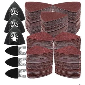 Oscillating Tool Sanding Pad Kit, 3Pcs Multitool Sanding Pads and 3Pcs Finger Sanding Pad, 240Pcs Sandpaper, for Wood/Plaster Polish Sanding, & Other Surfaces, Compatible with Multiple Tools