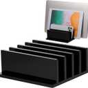 Frienda 1 Piece 4-Compartment Acrylic Vertical Laptop Stand, Can Accommodate with a Thickness of Less Than 2 cm, Fits Most Laptop (Black)