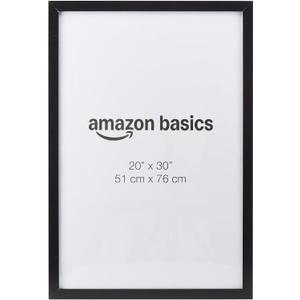Amazon Basics Rectangular Wood Poster Frame, 20" x 30", Black