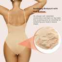 SHAPERX Women's Shapewear Bodysuit Tummy Control Body Shaper Waist Snatching Seamless Brief Body Suit, SZ5213-Beige-XXS/ XS