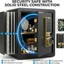 Safe Box 1.8 Cuft Home Office Safe, 17.7" Tall Security Cabinet with Digital Keypad, Dual Alarm System, Removable Shelf & Spare Keys for Cash, Jewelry, Documents