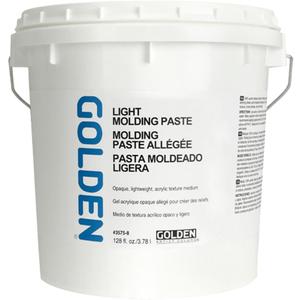 GOLDEN Light Molding Paste, 128 fl. oz. Jar, Professional Acrylic Paste Medium, Opaque