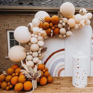 Fall Balloons Garland Arch Kit - Double Stuffed Matte Burnt Orange Cream Peach Apricot Terracotta Latex Balloon Different Sizes 18 12 10 5In Fall Ballon for Baby Shower Party Holiday
