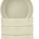Amazon Basics Glazed Stoneware Bowls, 4-Piece Set, Microwave and Dishwasher-Safe, 5.5 in., Ivory