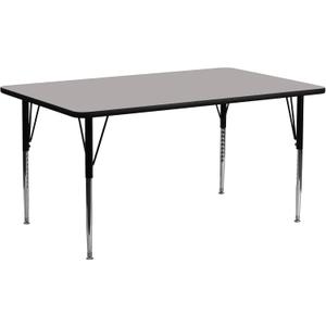 Flash Furniture XU-A3072-REC-GY-H-A-GG Grey HP Laminate Activity Table, 30.25 x 30 x 72, Gray