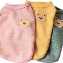 Cotton Dog & Cat T-Shirts - Soft, Breathable, Stretchy Sleeveless Vests for Medium & Small Dogs